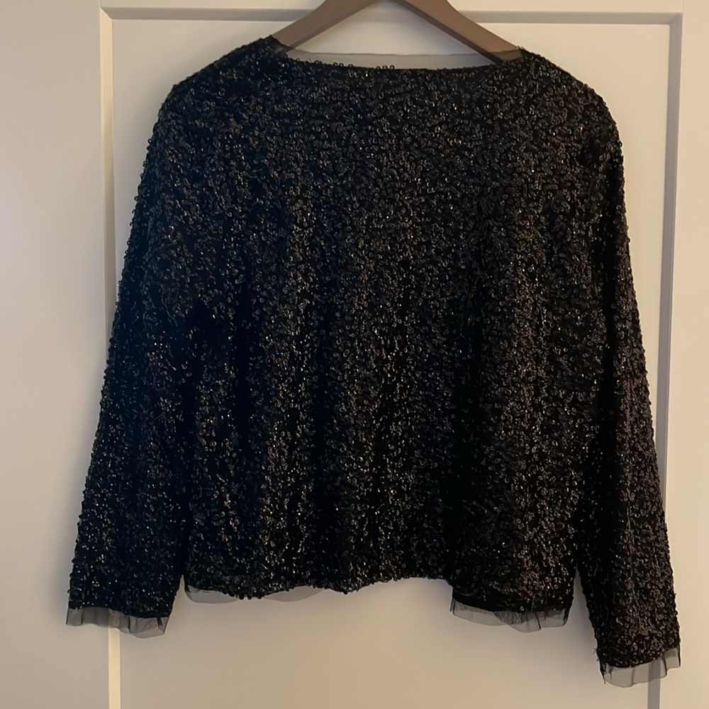 J. Crew Black Sequins Jacket - Medium - image 5